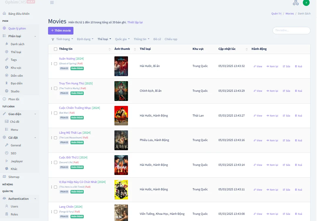 Theme Phim X 3 OPhimcms chạy laravel - Image 3