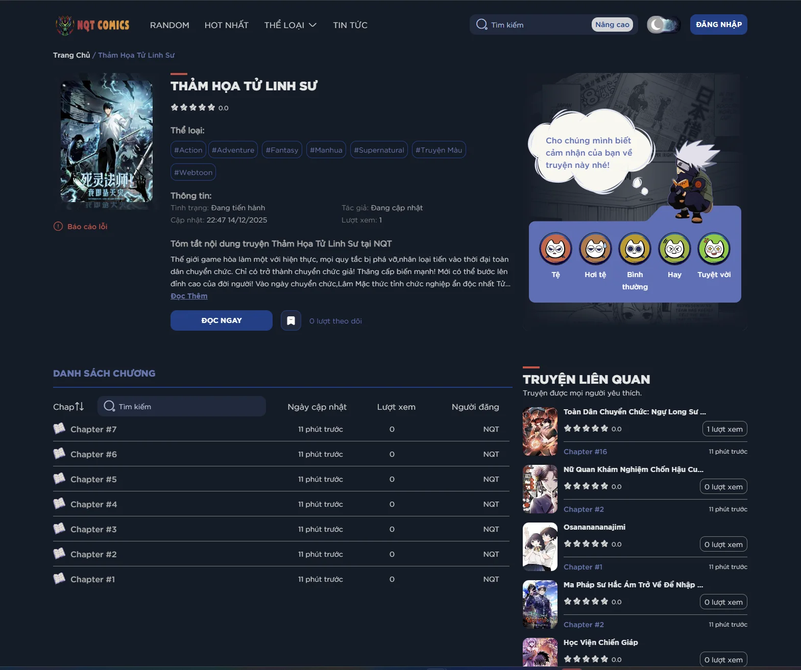 Theme Truyện tranh 2 – Tích hợp Cralw API Otruyen - Image 2
