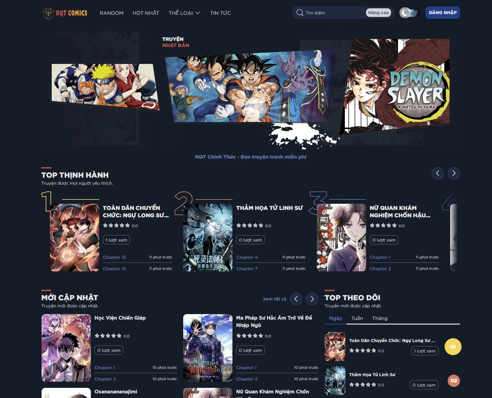 Theme Truyện tranh 2 – Tích hợp Cralw API Otruyen