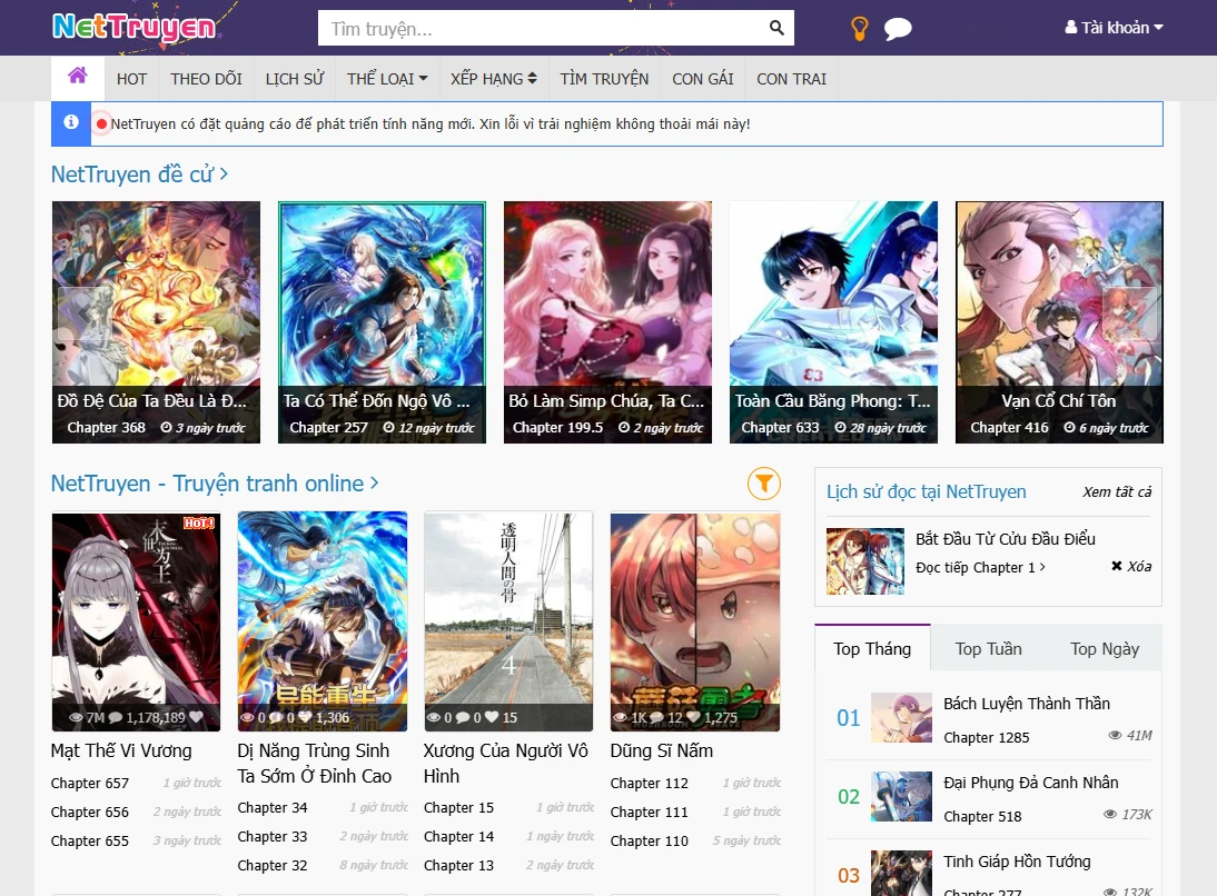Source code truyện giống Nettruyen