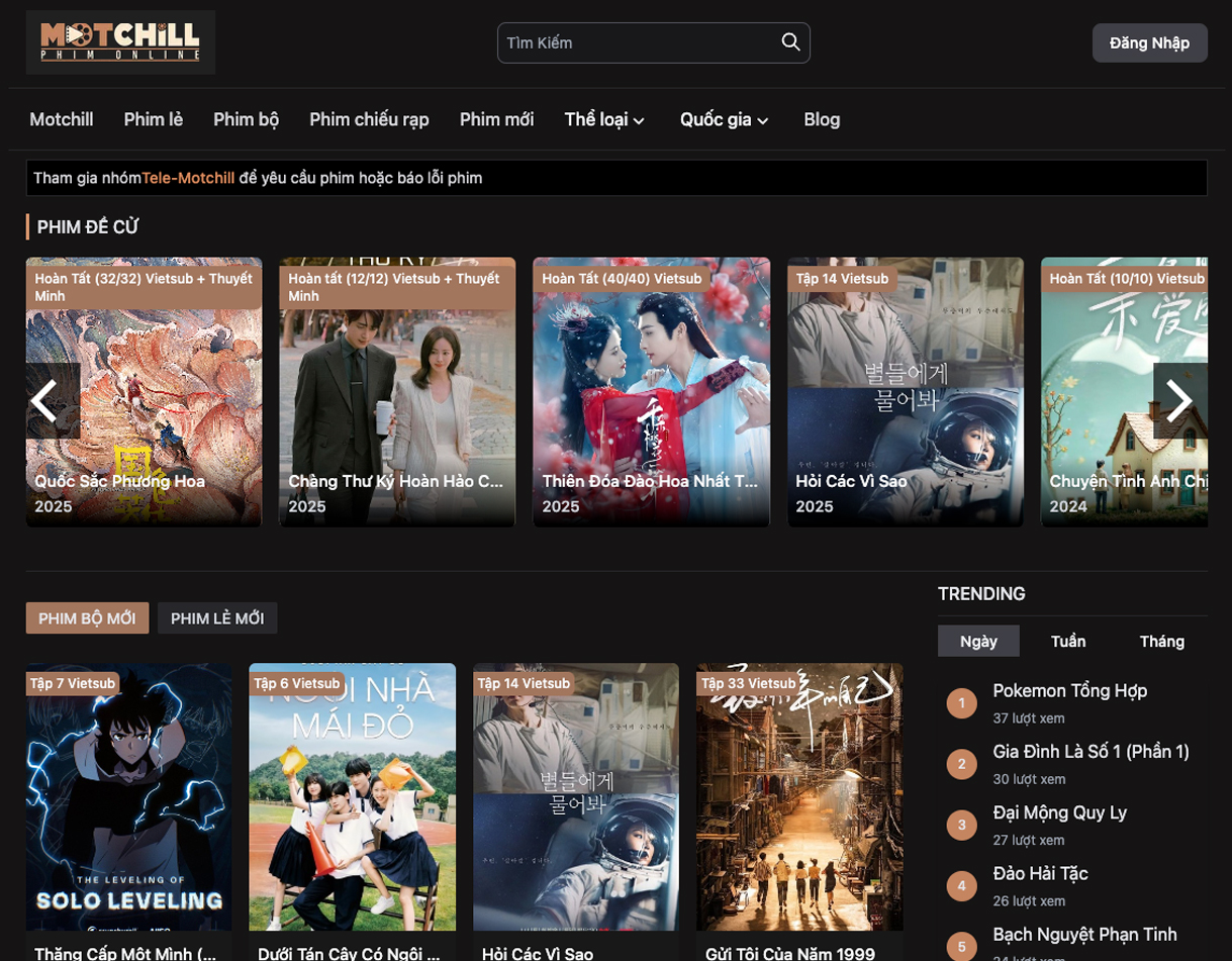 Theme giống Motchill OPhimCMS